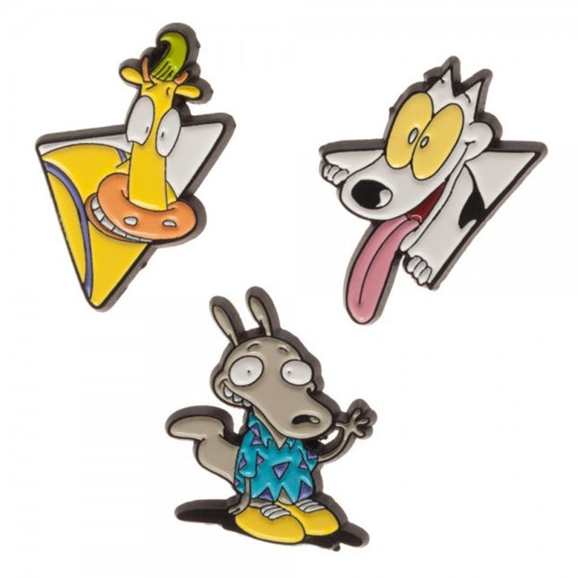 Rocko's Modern Life Enamel Metal Mini Pin Badge 3 Pack