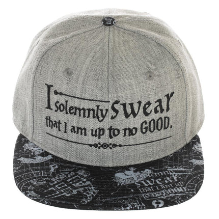 Harry Potter I Solemnly Swear Snapback Heather Gray Baseball Cap