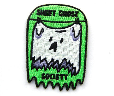 Sheet Ghost Decorative Embroidered Sew or Iron-on Backing Patch