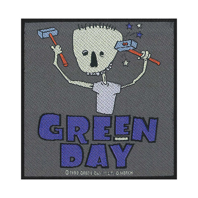 Green Day Hammer Face Classic Embroidered Sew on Patch