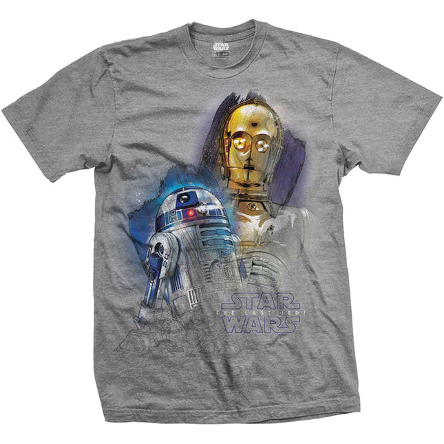 Star Wars Episode VIII Droids Men's Gray Short Sleeves T Shirts