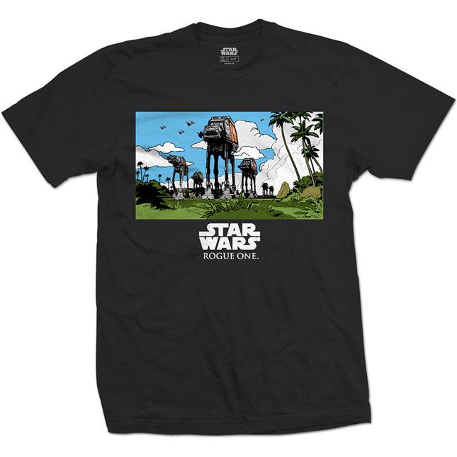 Star Wars Rogue One At-At March Men's Black Short Sleeves T Shirts