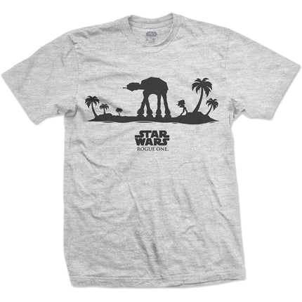 Star Wars Rogue One At-At Silhouette Line Art Men's Short Sleeves T Shirts