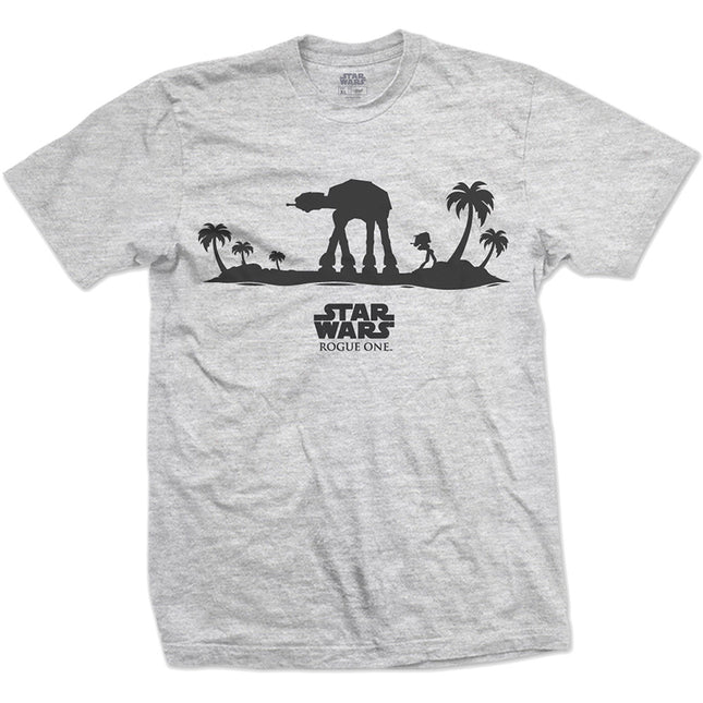 Star Wars Rogue One At-At Silhouette Line Art Men's Short Sleeves T Shirts
