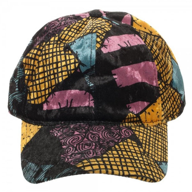 Tim Burton's Nightmare Before Christmas Sally NBC Sublimated Dress Pattern Velvet Adjustable Dad Hat
