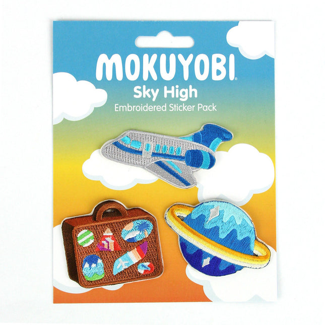 Sky High Decorative Embroidered Sew or Sticker Patch Pack