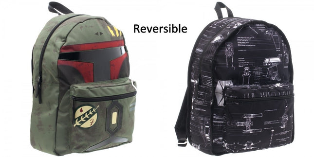 Star Wars Boba Fett Reversible Backpack with Blue Print