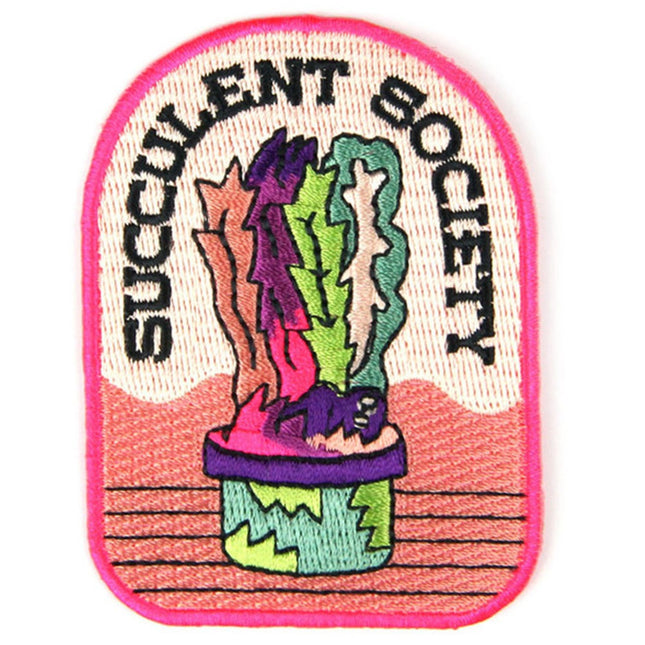 Succulent Society Embroidered Sew or Iron-on Backing Patches