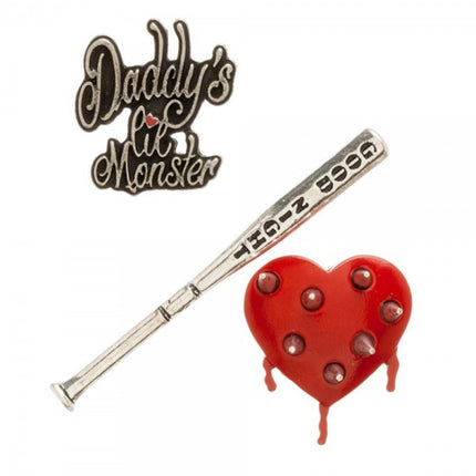 Suicide Squad Harley Quinn Lapel Pin Badge 3 Pack