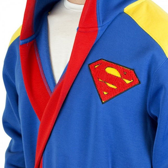 Superman Symbol Men's Hooded Bath Robe with Belt (S/M)
