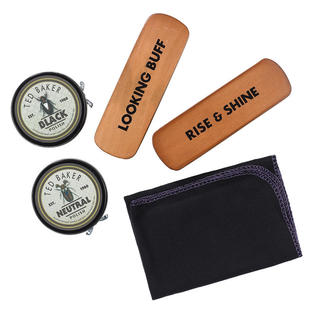 Ted Baker London Brogue Shoe Shine Care Kit Brown