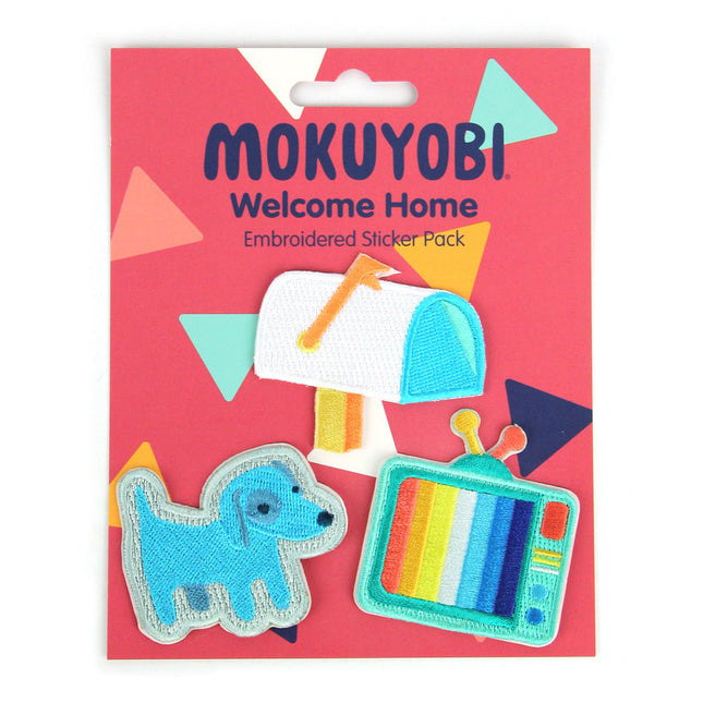 Welcome Home Decorative Embroidered Sew or Sticker Patch Pack