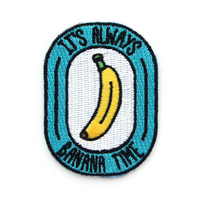 Banana Time Decorative Embroidered Sew or Iron-on Backing Patch