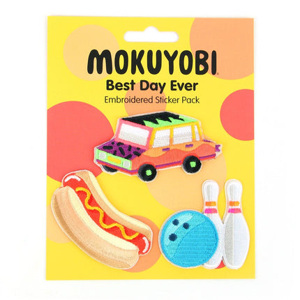 Best Day Ever Decorative Embroidered Sew or Sticker Patch Pack