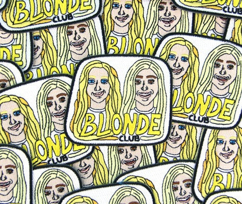 Blond Club Decorative Embroidered Sew or Iron-on Backing Patch