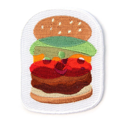 Burger Decorative Embroidered Sew or Iron-on Backing Patch