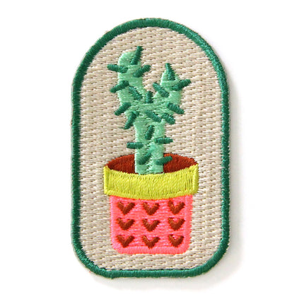 Decorative Embroidered Sew or Iron-on Backing Patch Cactus