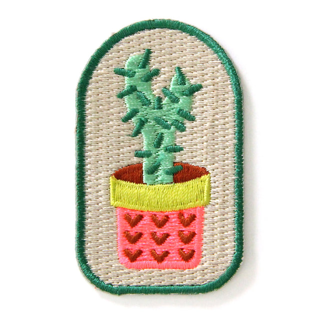 Decorative Embroidered Sew or Iron-on Backing Patch Cactus