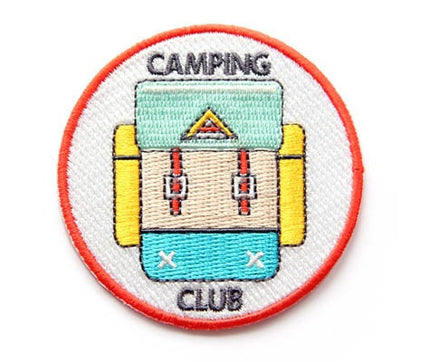 Camping Club Decorative Embroidered Sew or Iron-on Backing Patch