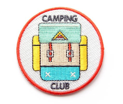 Camping Club Decorative Embroidered Sew or Iron-on Backing Patch