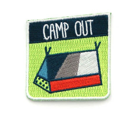 Camp Out Decorative Embroidered Sew or Iron-on Backing Patch