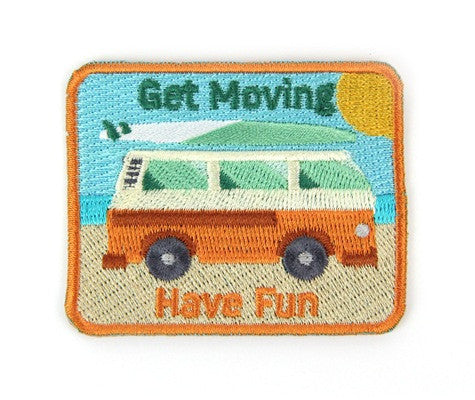 Get Moving Decorative Embroidered Sew or Iron-on Backing Patch