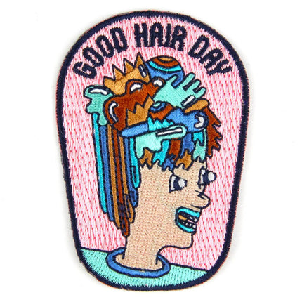 Good Hair Day Embroidered Sew or Iron-on Backing Patch