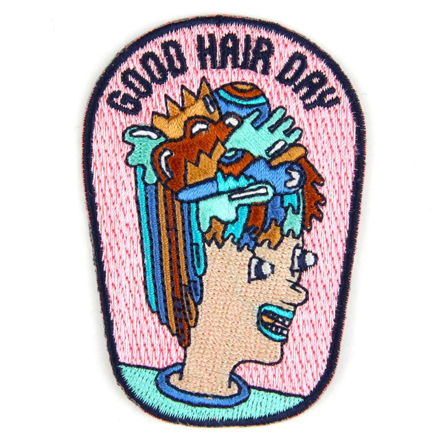 Good Hair Day Embroidered Sew or Iron-on Backing Patch