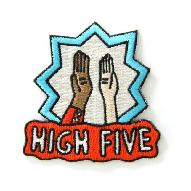 High Five Decorative Embroidered Sew or Iron-on Backing Patch