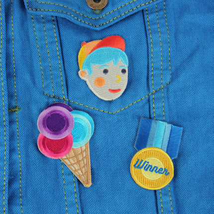 Instant Win Decorative Embroidered Sew or Sticker Patch Pack