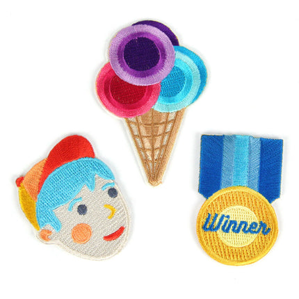 Instant Win Decorative Embroidered Sew or Sticker Patch Pack