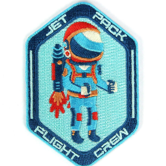 Jet Pack Flight Crew Decorative Embroidered Sew or Iron-on Backing Patch