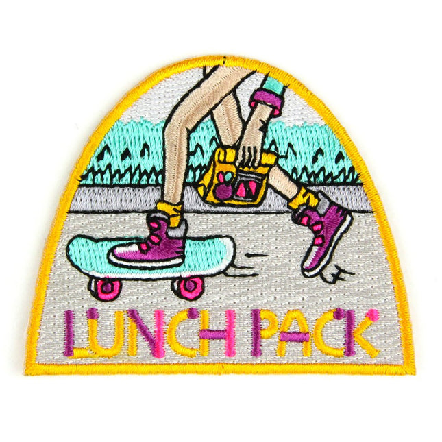 Lunch Pack Embroidered Sew or Iron-on Backing Patch
