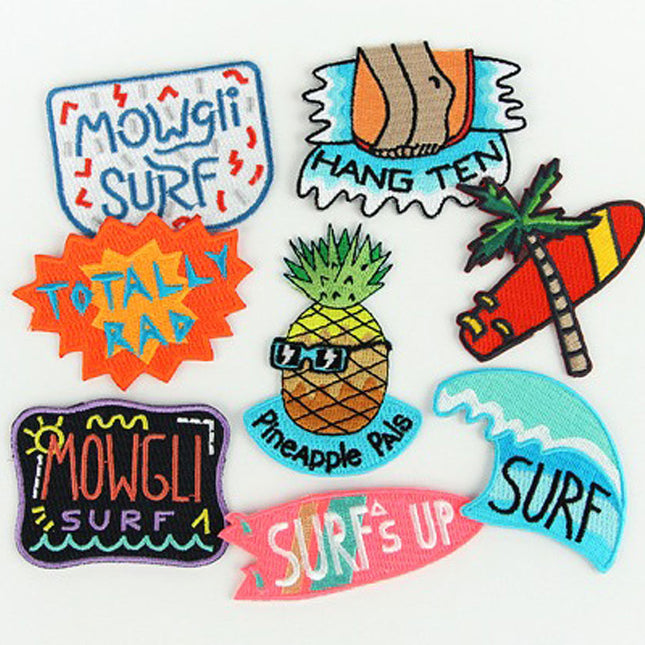 Perfect Wave Decorative Embroidered Sew or Iron-on Backing Patch