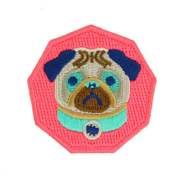 Pug Decorative Embroidered Sew or Iron-on Backing Patch