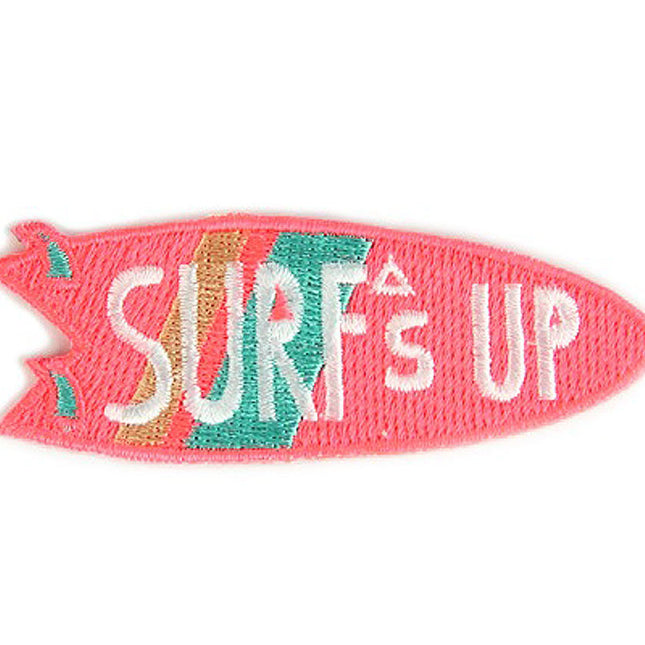Surf's Up Decorative Embroidered Sew or Iron-on Backing Patch