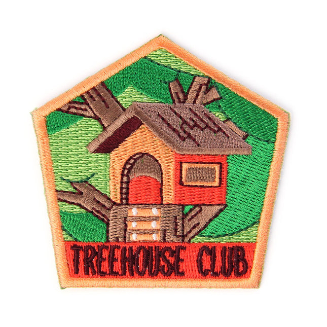 Treehouse Club Decorative Embroidered Sew or Iron-on Backing Patch