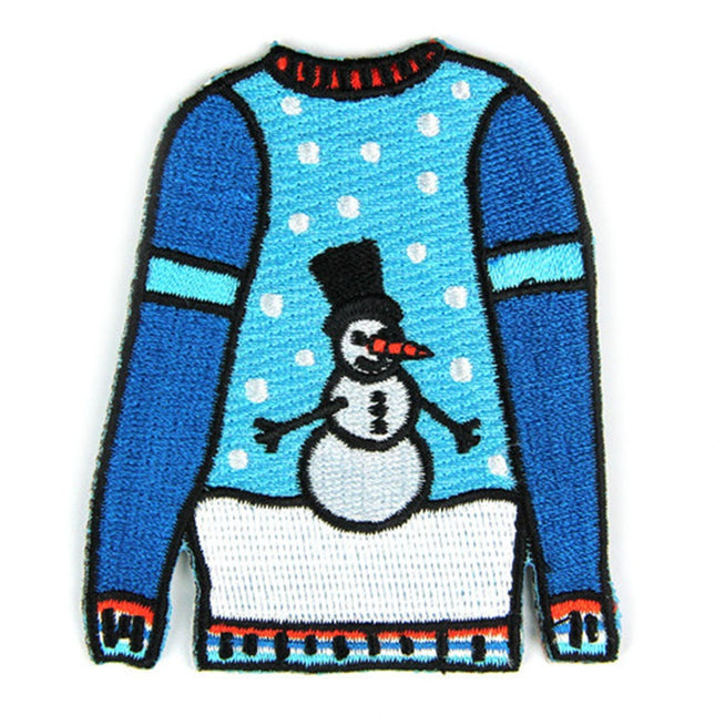 Winter Sweater Embroidered Sew or Iron-on Backing Patches